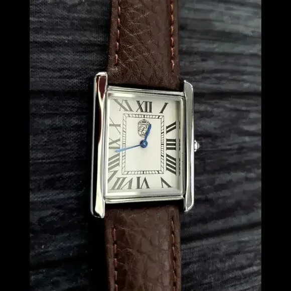 Swiss Design Pierre Lucerne Tank Mens Watch Brown‎ Band